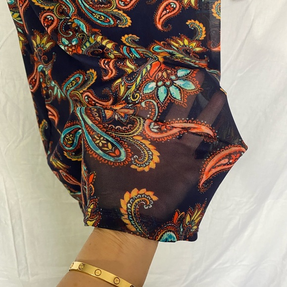 ❤️ SHEER RAFFLES LONG SLEEVE DRESS by: JAMIE & LAYLA - Picture 3 of 6